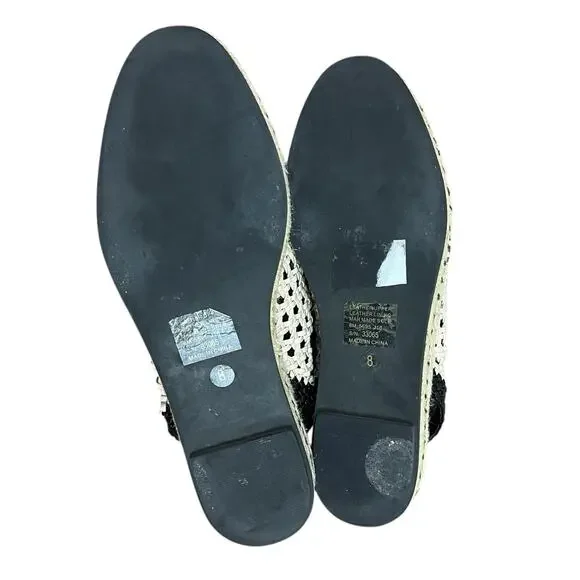 Tory Burch Dandy Woven Leather Slingback Espadrille Sandals Beach Resort Size 8 - Picture 8 of 9